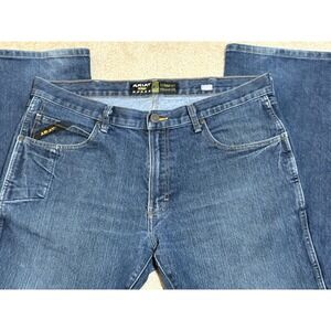 Ariat Jeans Men's 38x32 M5 Straight Fit Straight Leg Denim Blue 100% Cotton